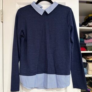 Navy Blue Shirt with Collar